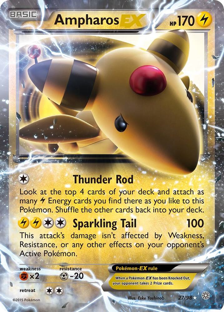 Ampharos EX - XY - Ancient Origins - Ultra Rare - 27/98