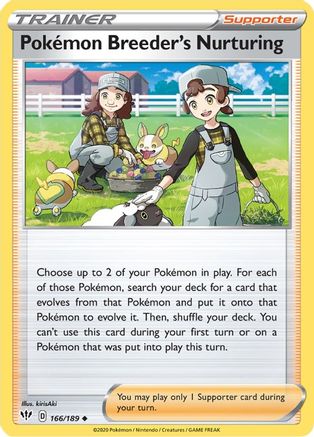 Pokemon Breeder's Nurturing - SWSH03: Darkness Ablaze - Uncommon - 166/189