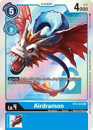Airdramon (Box Topper) - Release Special Booster - Uncommon - BT3-024 U