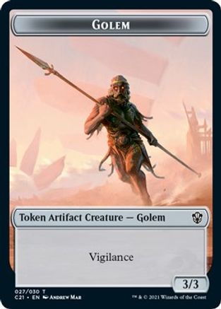 Golem (27) // Thopter Double-sided Token - Commander 2021 - T -