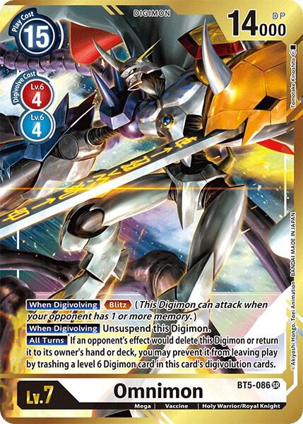 Omnimon (Alternate Art - Tomotake Kinoshita) - Battle of Omni - Super Rare - BT5-086 SR