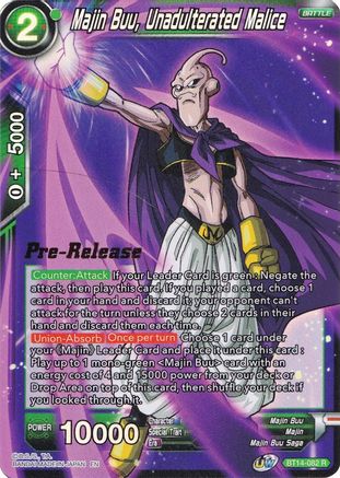 Majin Buu, Unadulterated Malice - Cross Spirits Pre-Release Cards - Rare - BT14-082