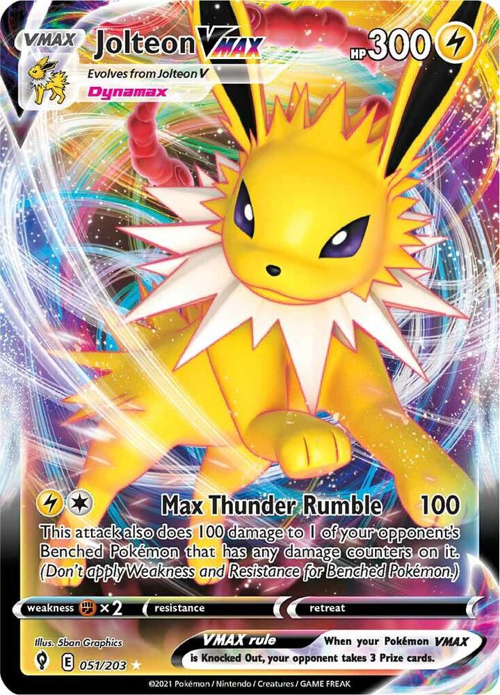 Jolteon VMAX - SWSH07: Evolving Skies - Ultra Rare - 051/203