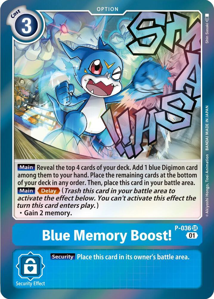 Blue Memory Boost! - Digimon Promotion Cards - Super Rare - P-036 SR