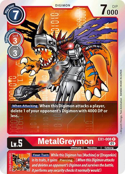 MetalGreymon - Classic Collection - Rare - EX1-008 R