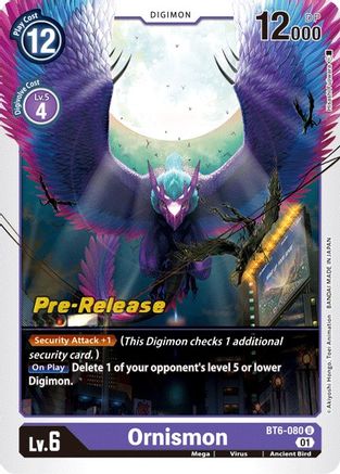 Ornismon - Double Diamond Pre-Release Cards - Uncommon - BT6-080 U