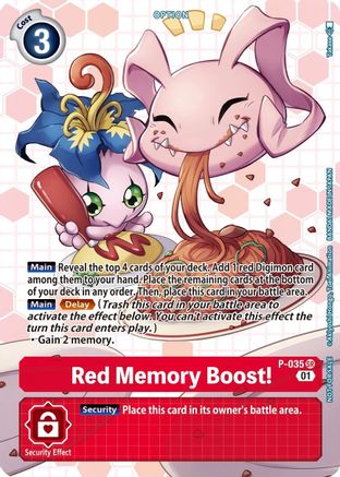 Red Memory Boost! - P-035 (Next Adventure Box Promotion Pack) - Digimon Promotion Cards - Super Rare - P-035 SR