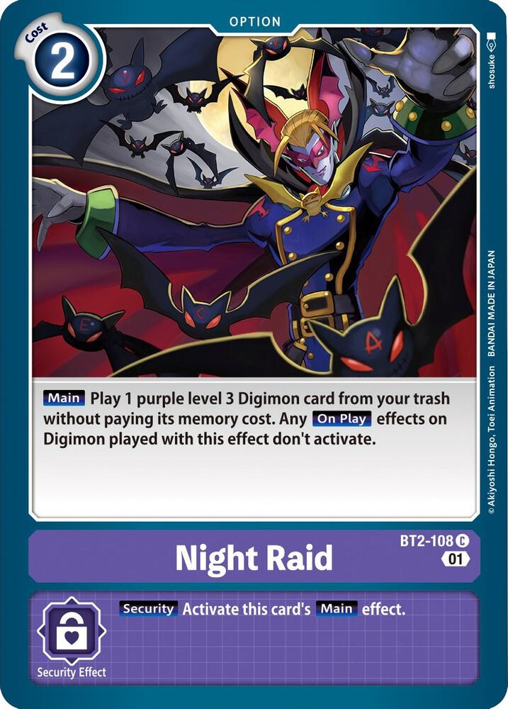 Night Raid (Parallel Rare) - Starter Deck 10: Parallel World Tactician - Common - BT2-108 C
