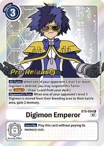 Digimon Emperor - New Awakening Pre-Release Cards - Rare - BT8-094 R
