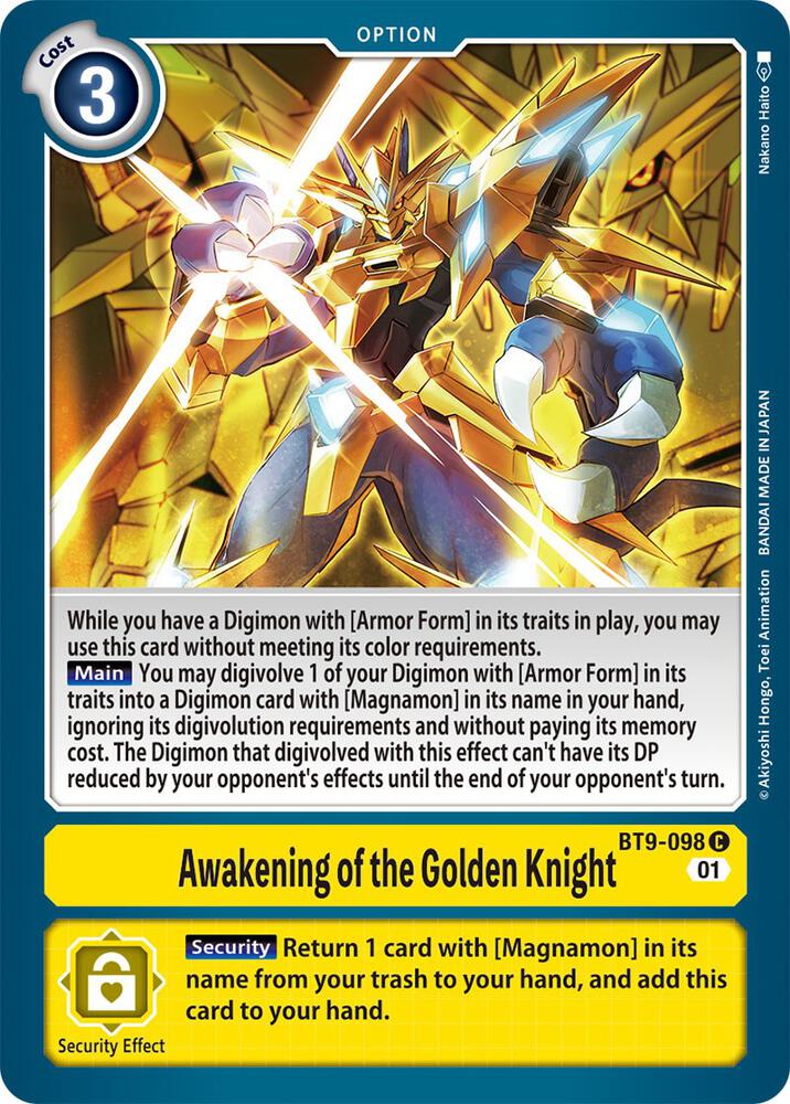 Awakening of the Golden Knight - X Record - Common - BT9-098 C