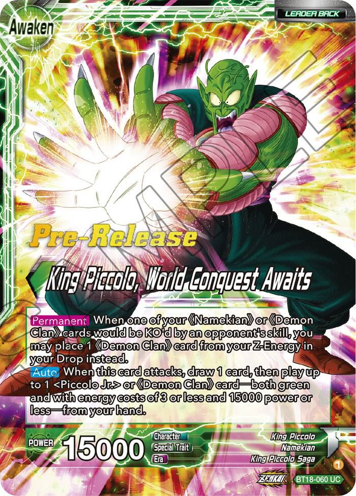 King Piccolo // King Piccolo, World Conquest Awaits - Dawn of the Z-Legends Pre-Release Cards - Uncommon - BT18-060