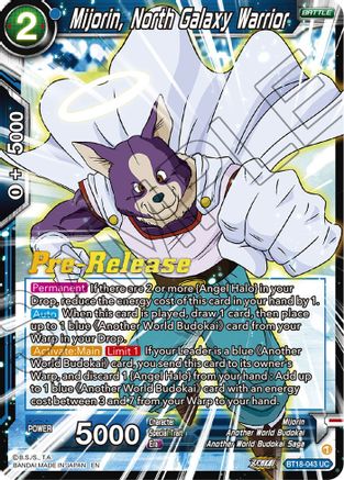 Mijorin, North Galaxy Warrior - Dawn of the Z-Legends Pre-Release Cards - Uncommon - BT18-043