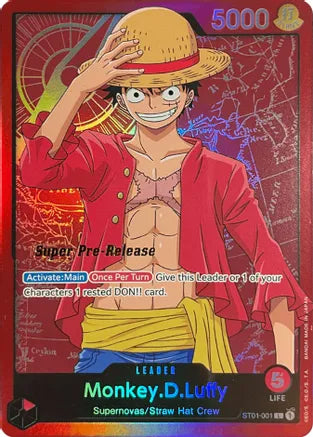 Monkey.D.Luffy (001) - Super Pre-Release Starter Deck 1: Straw Hat Crew - L - ST01-001