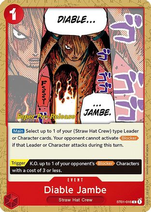 Diable Jambe - Super Pre-Release Starter Deck 1: Straw Hat Crew - C - ST01-016