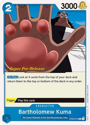 Bartholomew Kuma - Super Pre-Release Starter Deck 3: The Seven Warlords of the Sea - C - ST03-010
