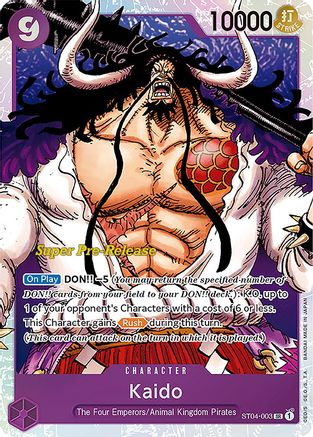 Kaido (003) - Super Pre-Release Starter Deck 4: Animal Kingdom Pirates - SR - ST04-003