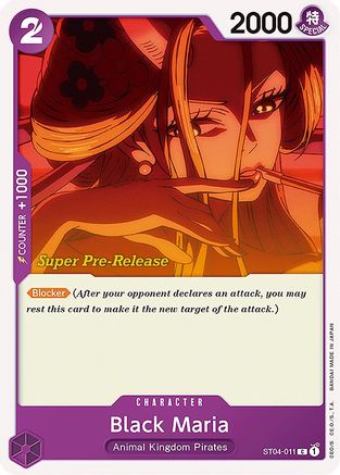 Black Maria - Super Pre-Release Starter Deck 4: Animal Kingdom Pirates - C - ST04-011