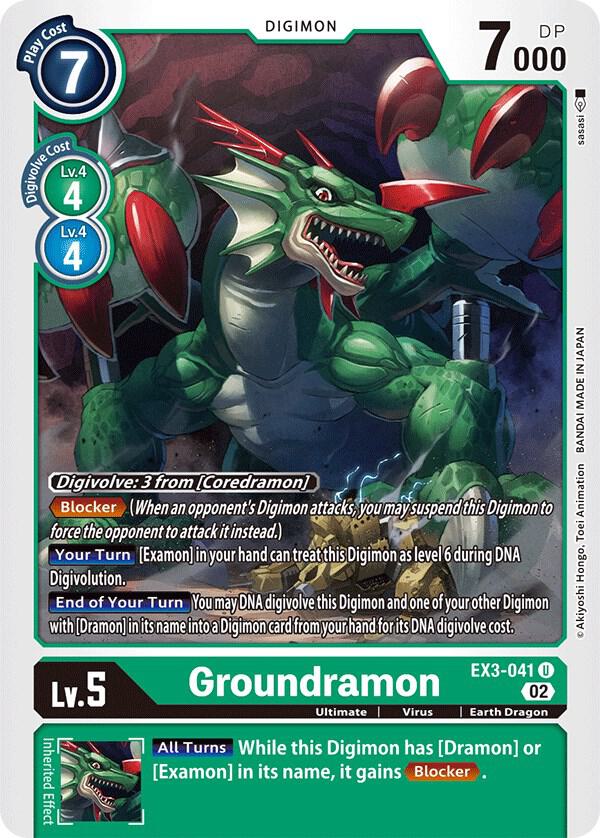 Groundramon - Draconic Roar - Uncommon - EX3-041 U