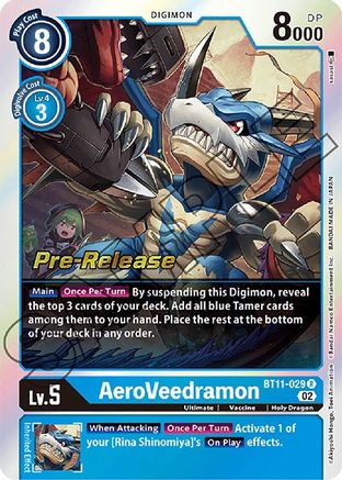 AeroVeedramon - Dimensional Phase Pre-Release Cards - Rare - BT11-029 R
