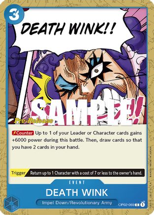 DEATH WINK - Paramount War Pre-Release Cards - C - OP02-069