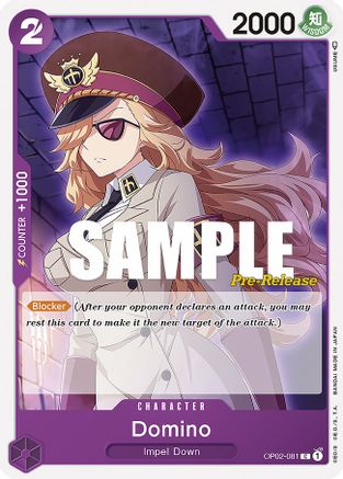 Domino - Paramount War Pre-Release Cards - C - OP02-081