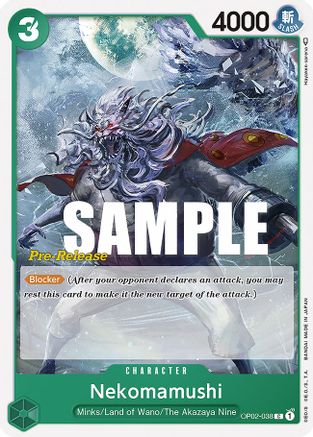 Nekomamushi - Paramount War Pre-Release Cards - C - OP02-038