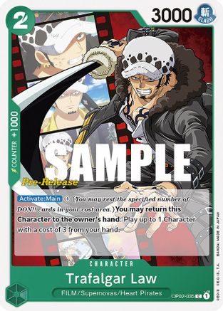 Trafalgar Law - Paramount War Pre-Release Cards - C - OP02-035
