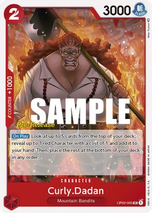 Curly.Dadan - Paramount War Pre-Release Cards - UC - OP02-005