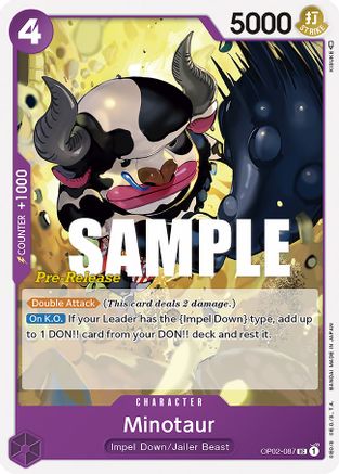 Minotaur - Paramount War Pre-Release Cards - UC - OP02-087