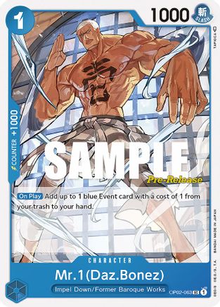 Mr.1 (Daz.Bonez) - Paramount War Pre-Release Cards - UC - OP02-063