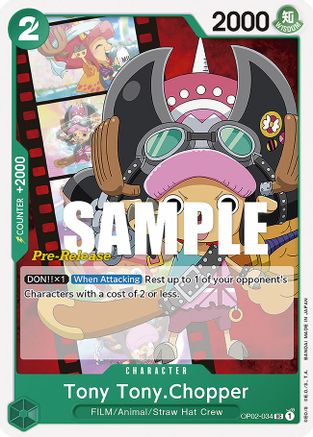 Tony Tony.Chopper - Paramount War Pre-Release Cards - UC - OP02-034