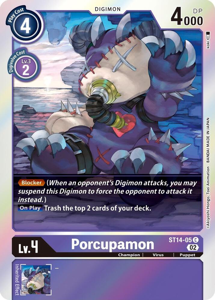 Porcupamon - Starter Deck 14: Beelzemon Advanced Deck Set - Common - ST14-05 C