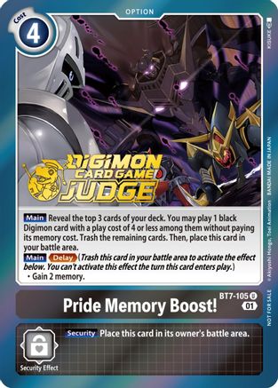 Pride Memory Boost! (Judge Pack 3) - Next Adventure - Promo - BT7-105 U