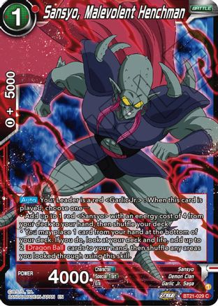 Sansyo, Malevolent Henchman - Wild Resurgence - Common - BT21-029