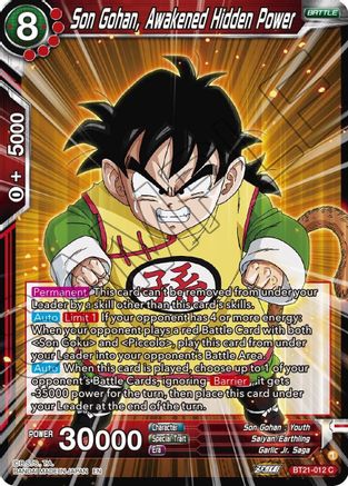 Son Gohan, Awakened Hidden Power - Wild Resurgence - Common - BT21-012