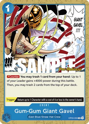 Gum-Gum Giant Gavel - Pillars of Strength Pre-Release Cards - C - OP03-055