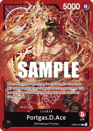 Portgas.D.Ace (Special Goods Set -Ace/Sabo/Luffy-) - One Piece Promotion Cards - L - OP03-001