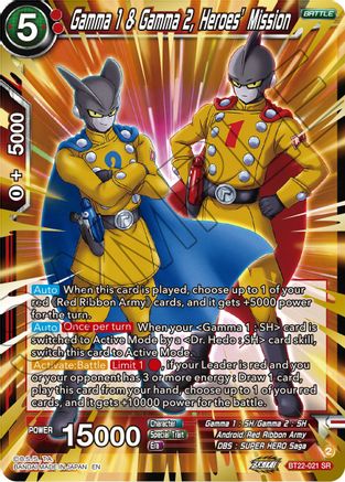 Gamma 1 & Gamma 2, Heroes' Mission - Critical Blow - Super Rare - BT22-021