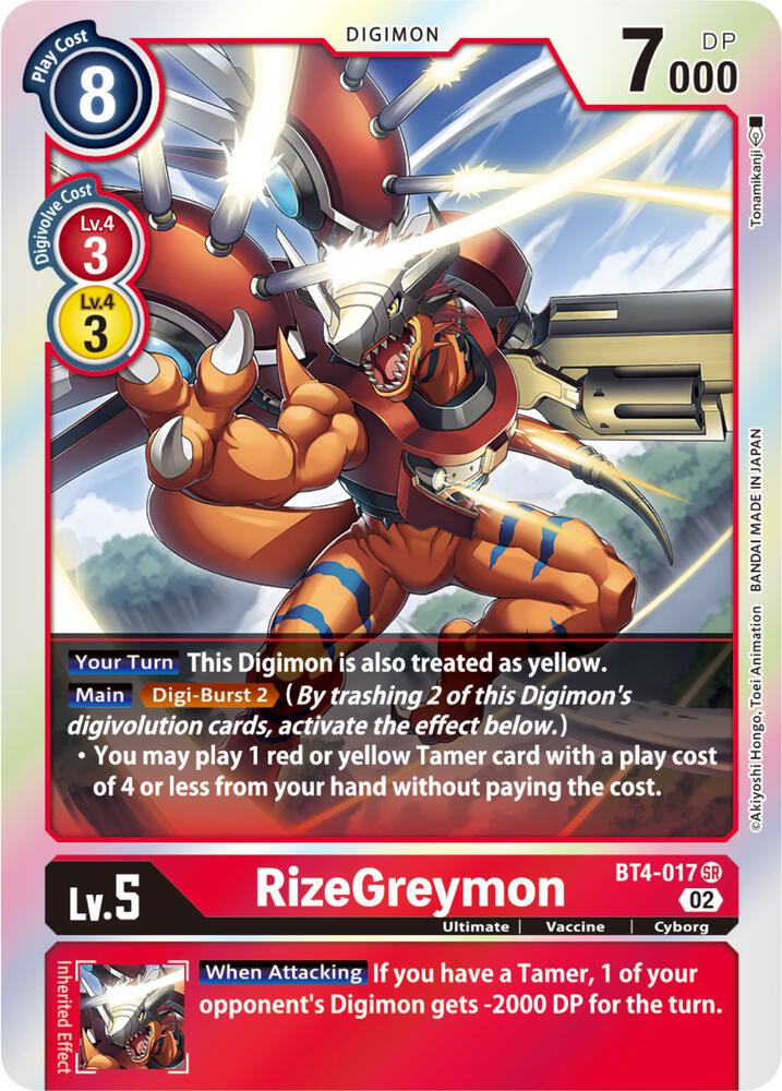 RizeGreymon - BT4-017 (Resurgence Booster Reprint) - Resurgence Booster - Super Rare - BT4-017 SR