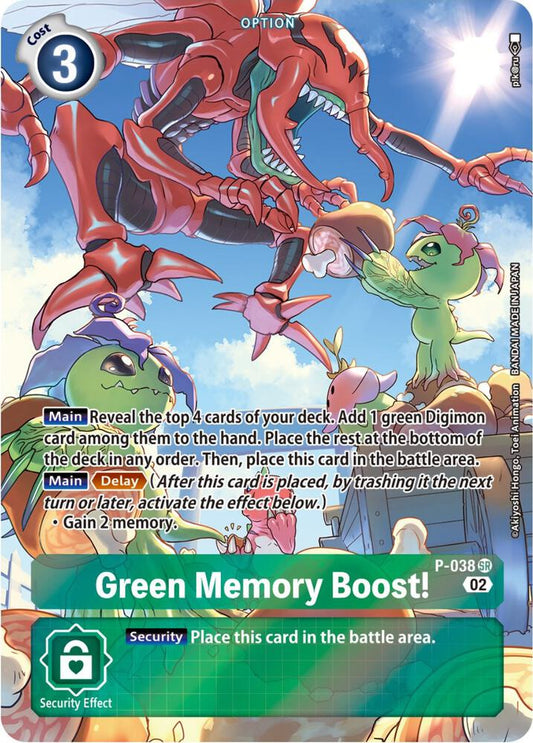 Green Memory Boost! - P-038 (Digimon Adventure Box 2) - Digimon Promotion Cards - Super Rare - P-038 SR