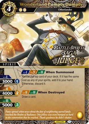 Wonderland Pumpty Dumpty (Judge Pack Vol. 3) - Launch & Event Promos - Rare - BSS03-034