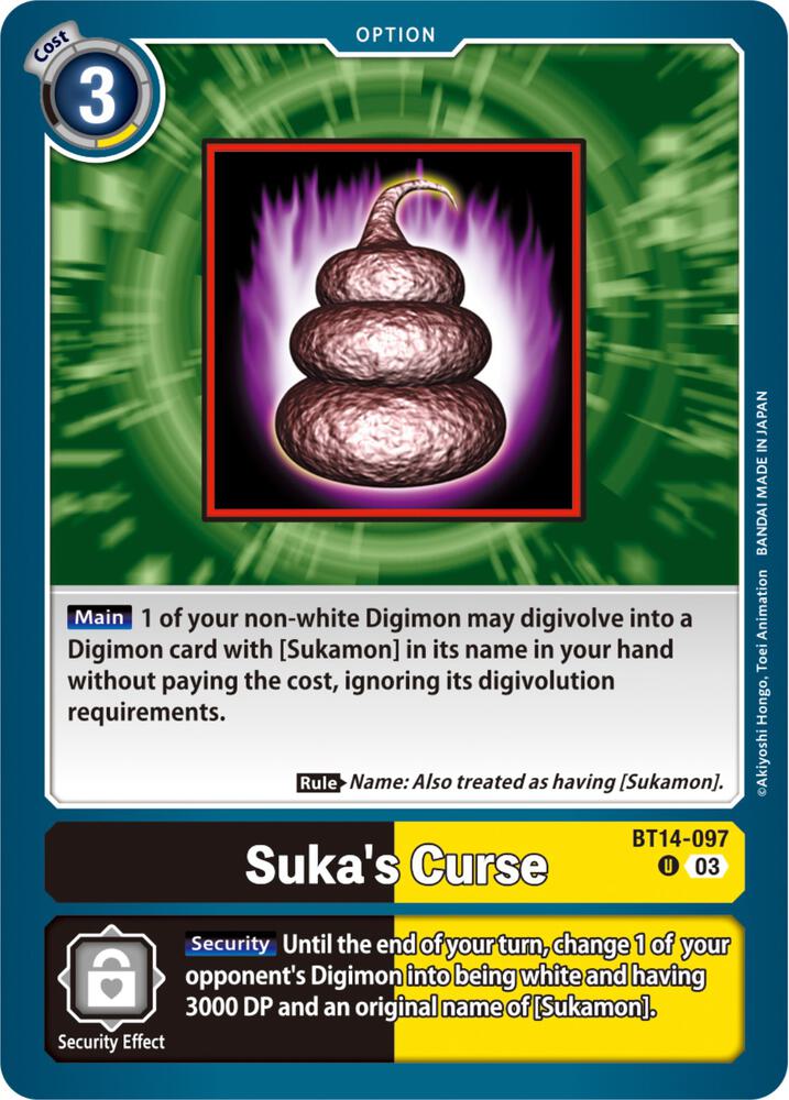 Suka's Curse - Blast Ace - Uncommon - BT14-097 U