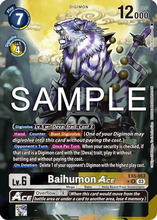Baihumon Ace (Alternate Art) - Animal Colosseum - Rare - EX5-053 R
