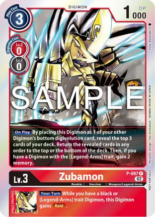 Zubamon - P-097 (Limited Card Pack Ver.2) - Digimon Promotion Cards - Promo - P-097 P