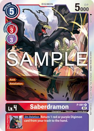 Saberdramon - P-091 (3rd Anniversary Update Pack) - Digimon Promotion Cards - Promo - P-091 P