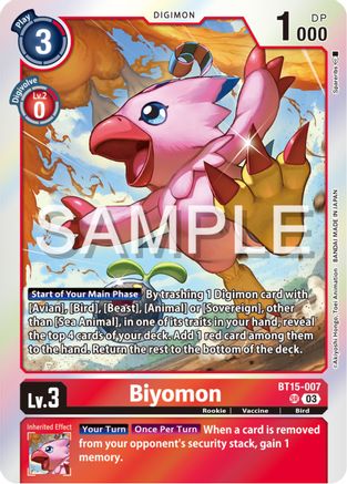 Biyomon - Exceed Apocalypse - Super Rare - BT15-007 SR
