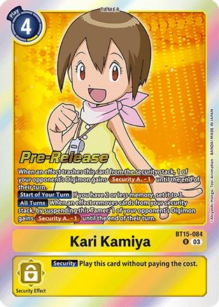 Kari Kamiya - Exceed Apocalypse Pre-Release Cards - Rare - BT15-084 R