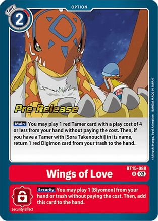 Wings of love - Exceed Apocalypse Pre-Release Cards - Uncommon - BT15-088 U