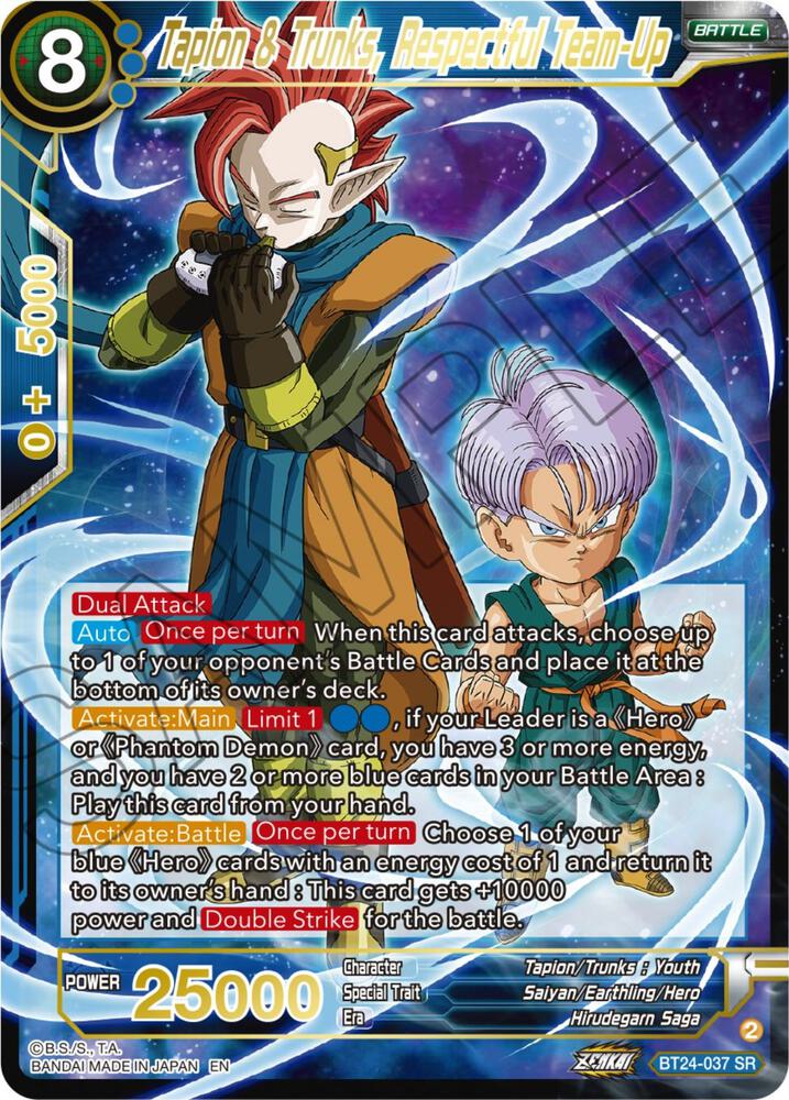 Tapin & Trunks, Respectful Team-Up - Beyond Generations - Super Rare - BT24-037