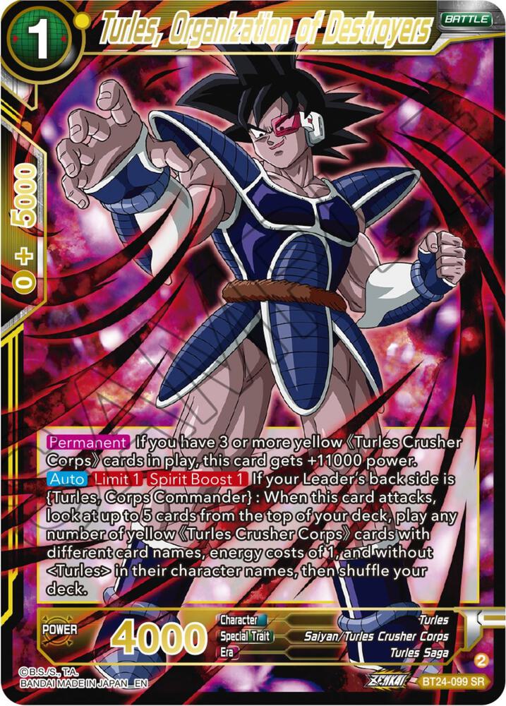 Turles, Organization of Destroyers - Beyond Generations - Super Rare - BT24-099